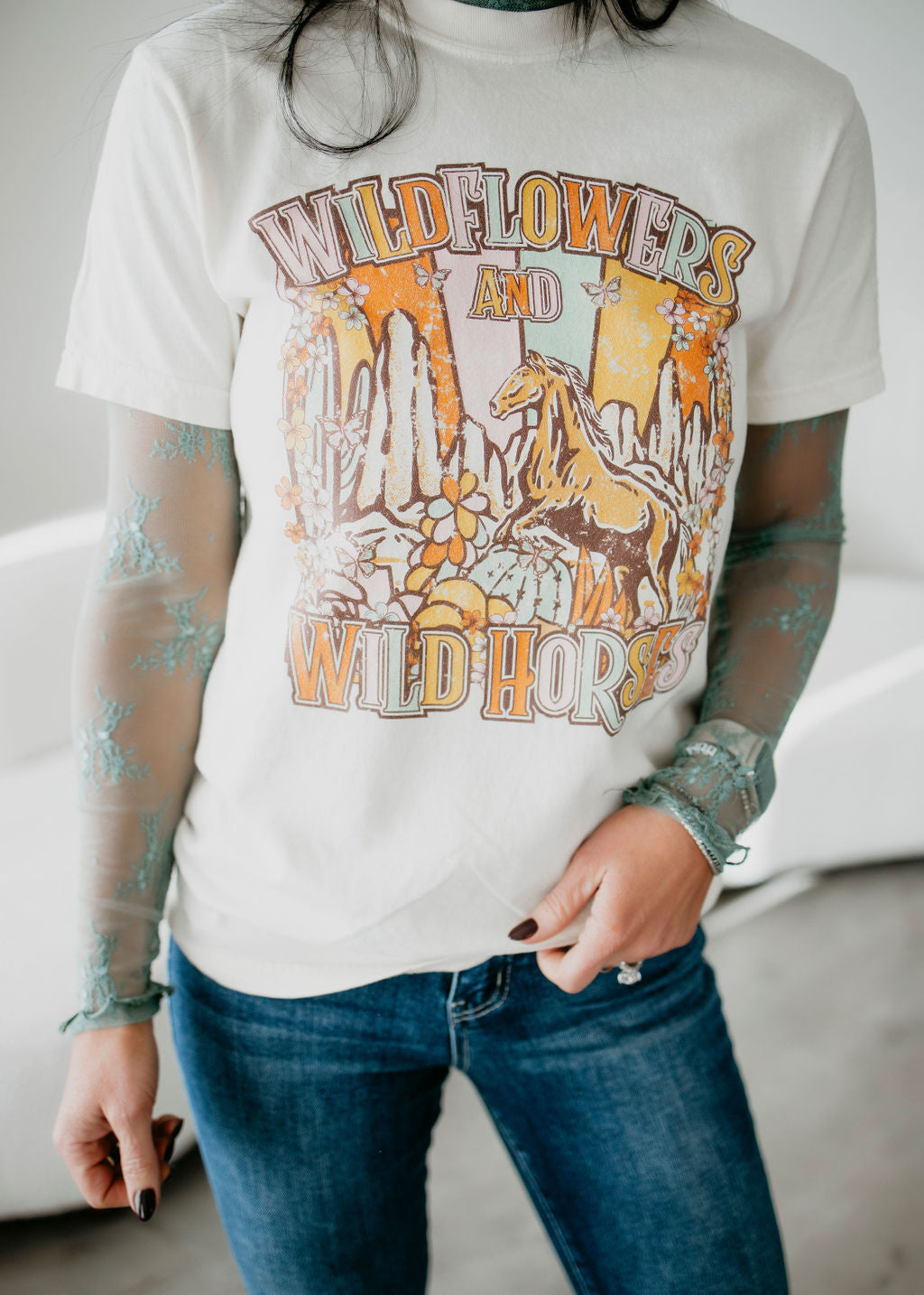 image of Wildflowers and Wild Horses Graphic Tee