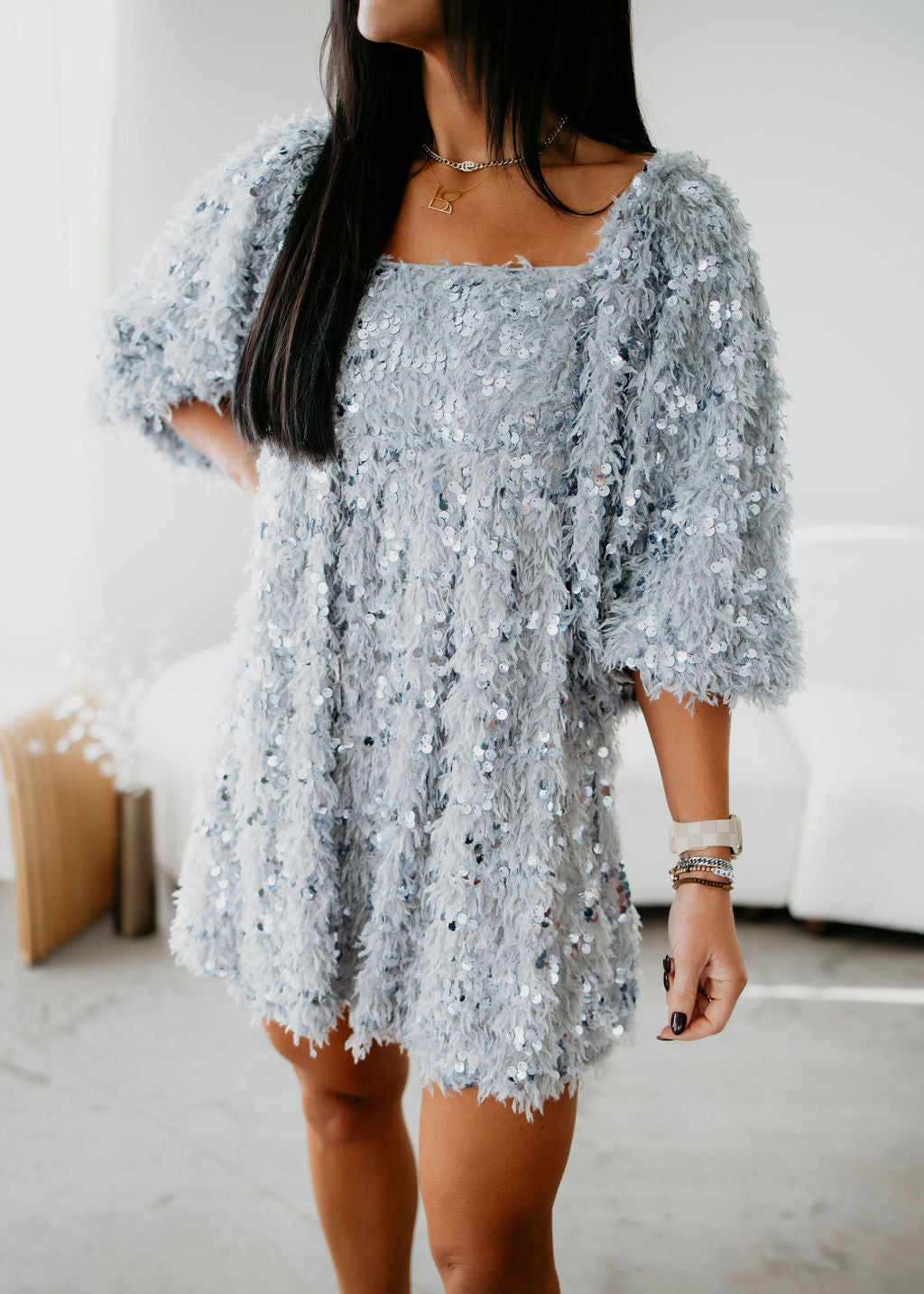 Tyra Sequin Babydoll Dress | Lauriebelles Tyra Sequin Babydoll Dress | Lauriebelles