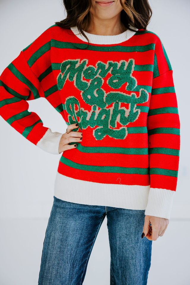 Merry & Bright Striped Sweater