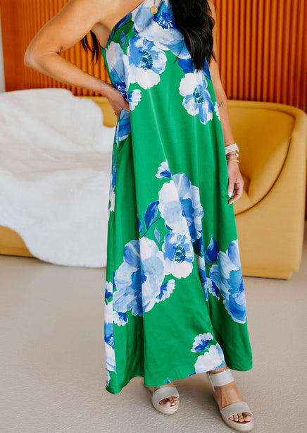 glena floral one shoulder maxi dress Glena Floral One Shoulder Maxi Dress