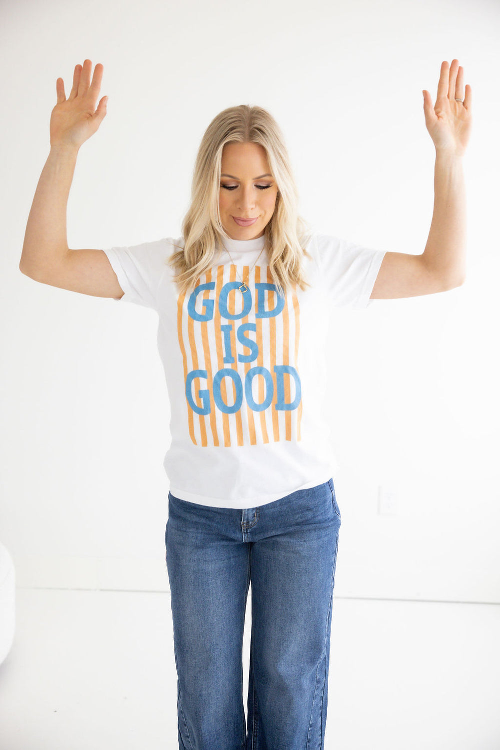 God Is Good Striped Graphic Tee