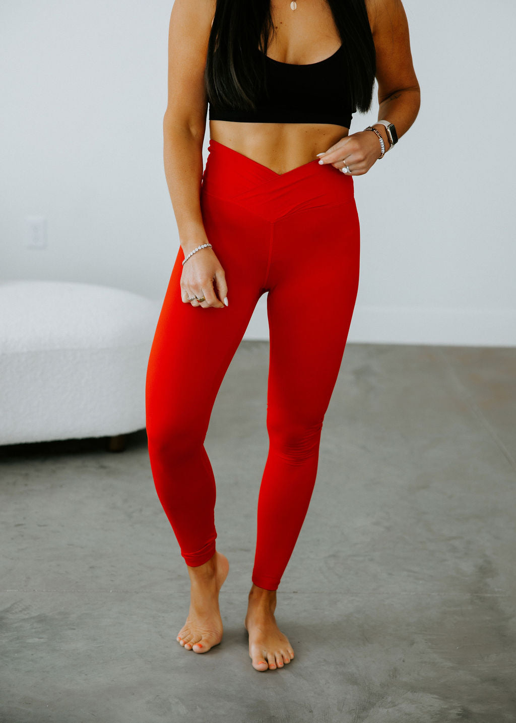 Rae Mode Keep It Moving Crossover Leggings True Red Small