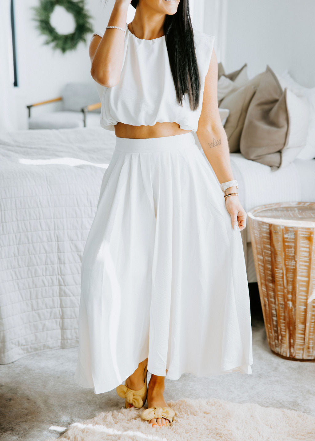 Bay Pleated Midi Skirt