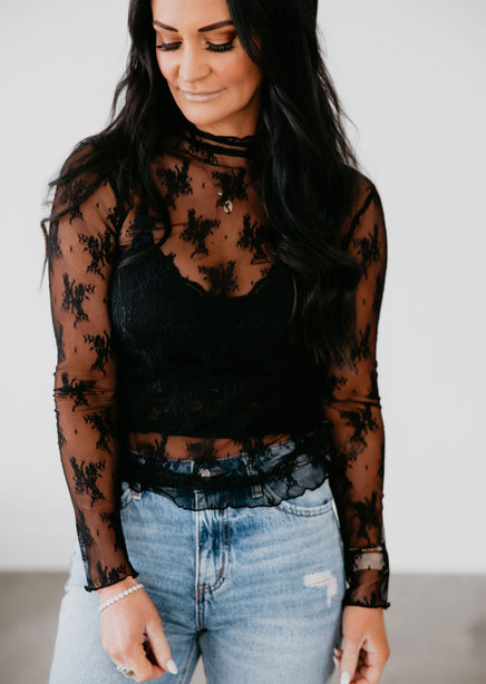 Kalin Lace Mesh Top