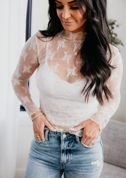 Kalin Lace Mesh Top