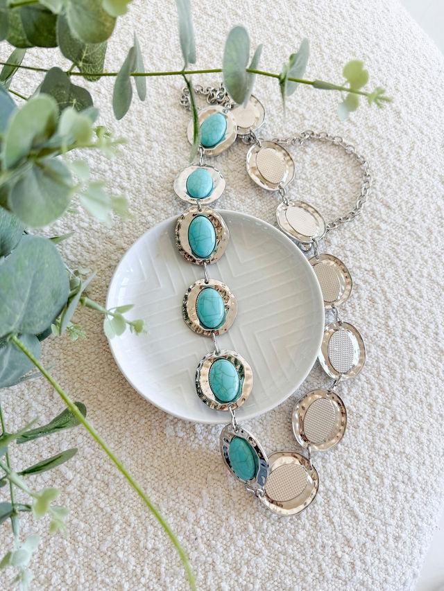 image of Turquoise Metal Belt