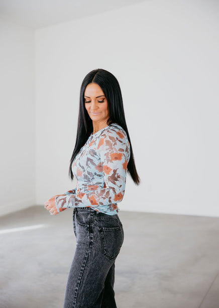 Lucia Floral Sheer Top