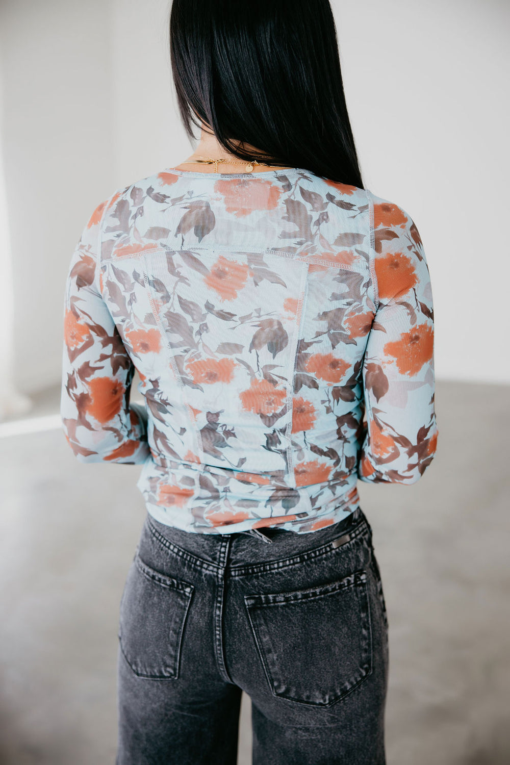 Lucia Floral Sheer Top