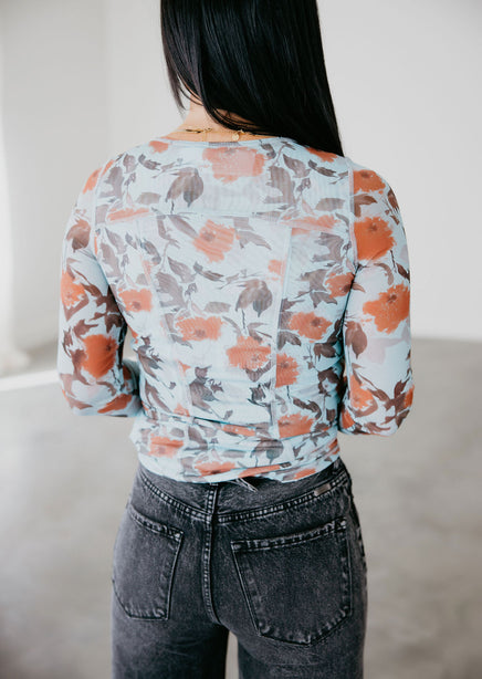 Lucia Floral Sheer Top