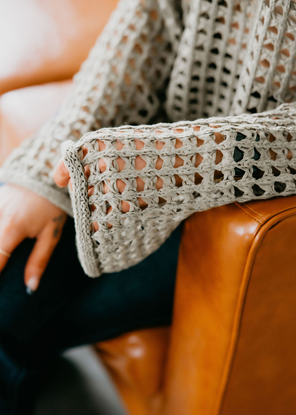 image of Kyla Crochet Pullover Sweater