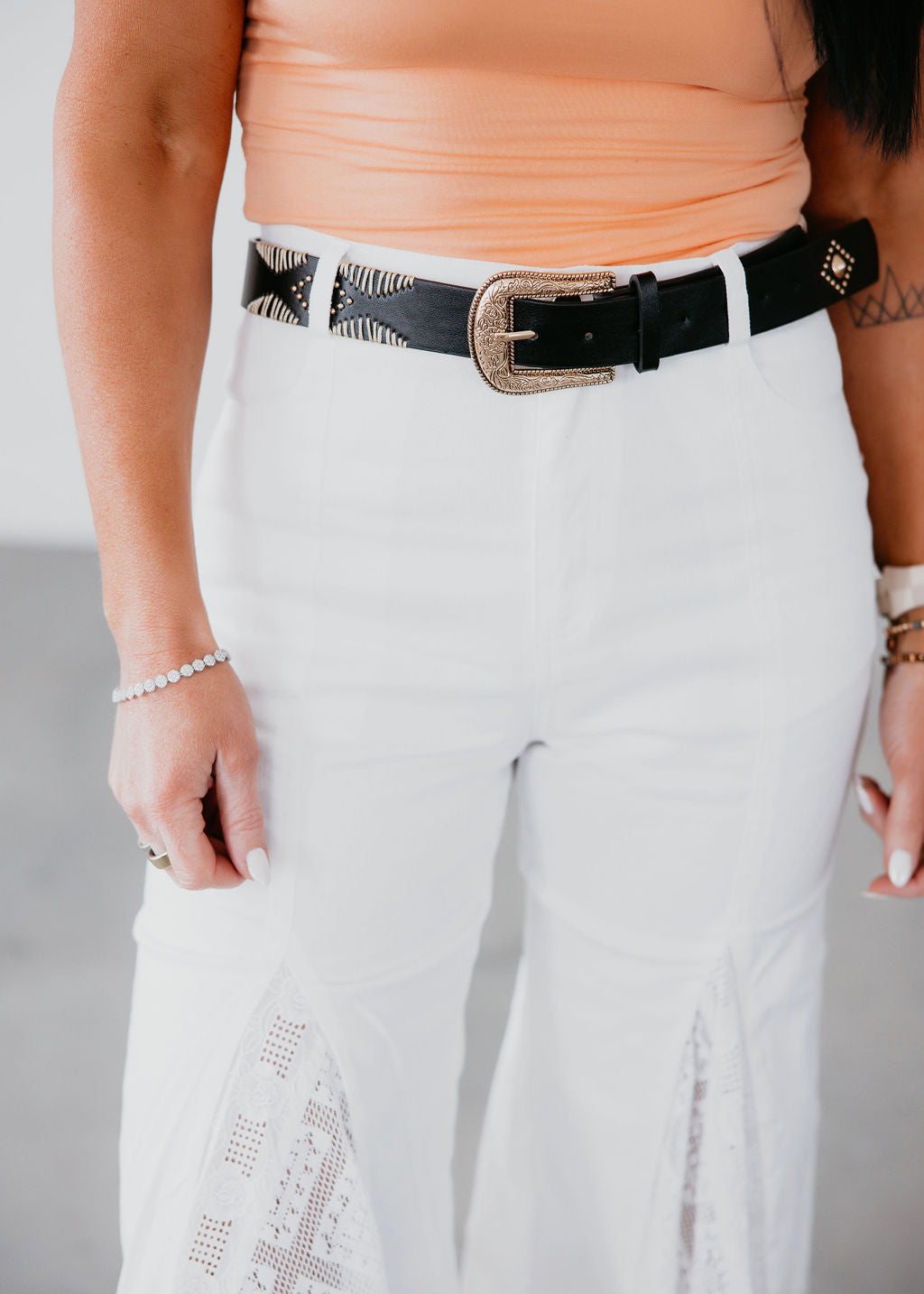 image of Floral Etched Belt