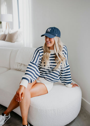 Tori Striped Crochet Sweater