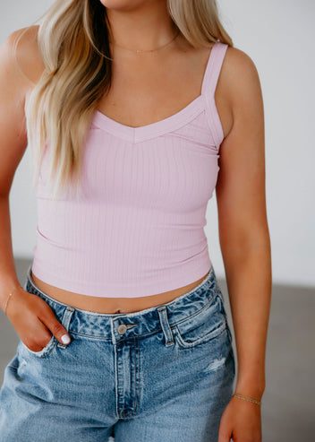 Shayna V-neck Ribbed Tank