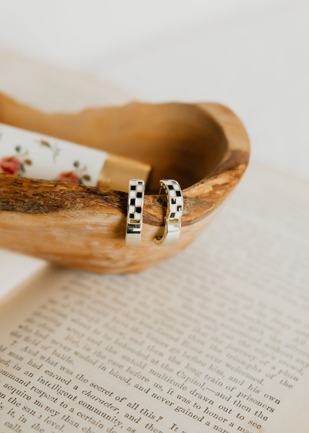 image of Checker Huggie Earrings