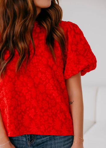 Frida Floral Textured Top
