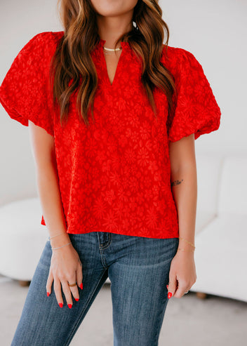 Frida Floral Textured Top