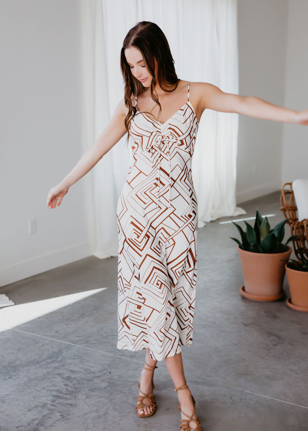 image of Sara Geometric Midi Dress