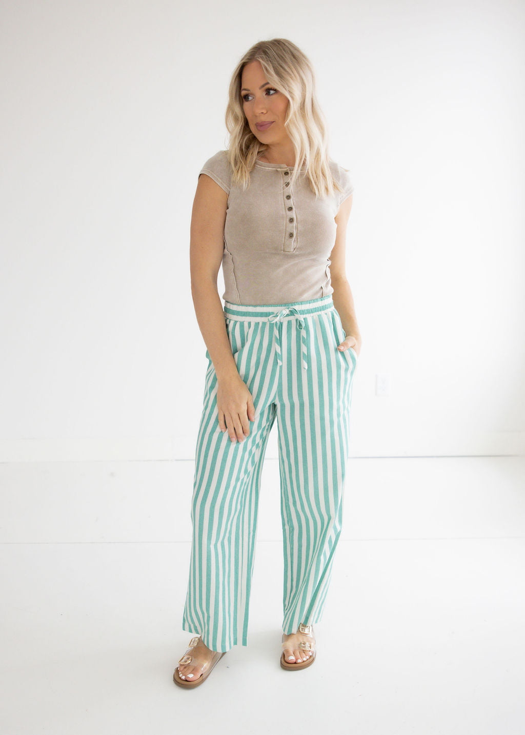 Addison Striped Wide Leg Pants