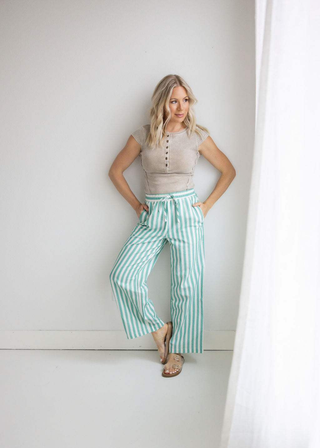 Addison Striped Wide Leg Pants