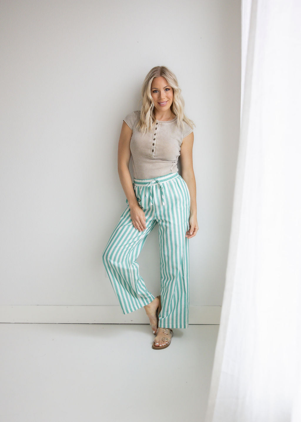 Addison Striped Wide Leg Pants