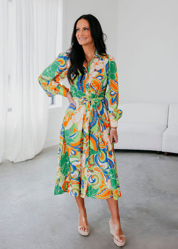 Sara Printed Midi Dress
