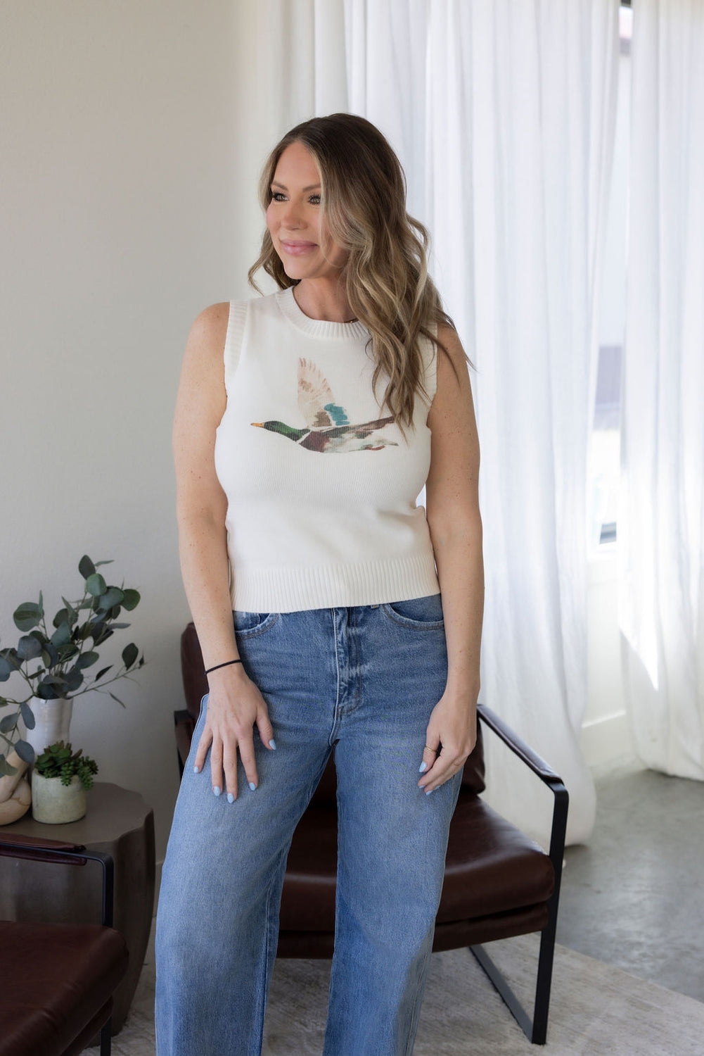 Mallard Print Sweater Vest