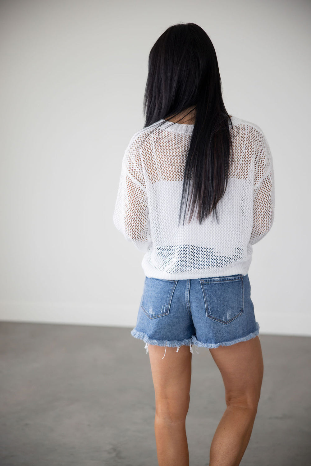 Star Oversized Mesh Sweater