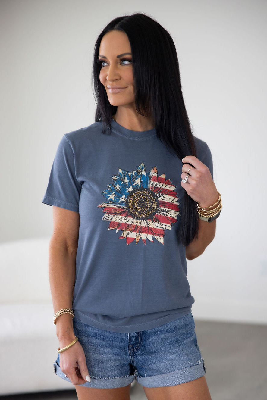 Floral Flag Graphic Tee
