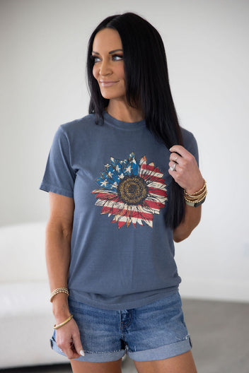 Floral Flag Graphic Tee