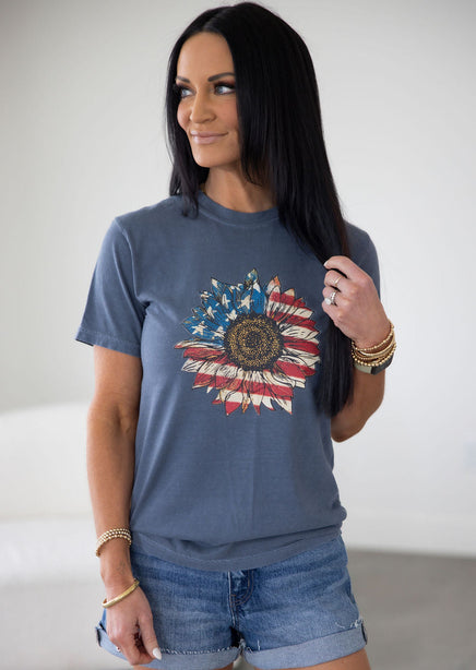 Floral Flag Graphic Tee product view