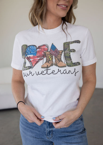 Love Our Veterans Graphic Tee product view