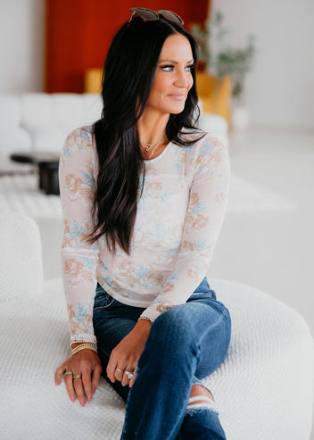 Blythe Floral Printed Mesh Top