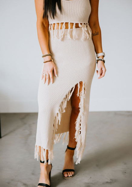 Sundown Tassel Midi Skirt