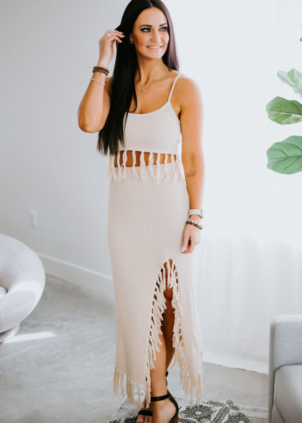 Sundown Tassel Midi Skirt