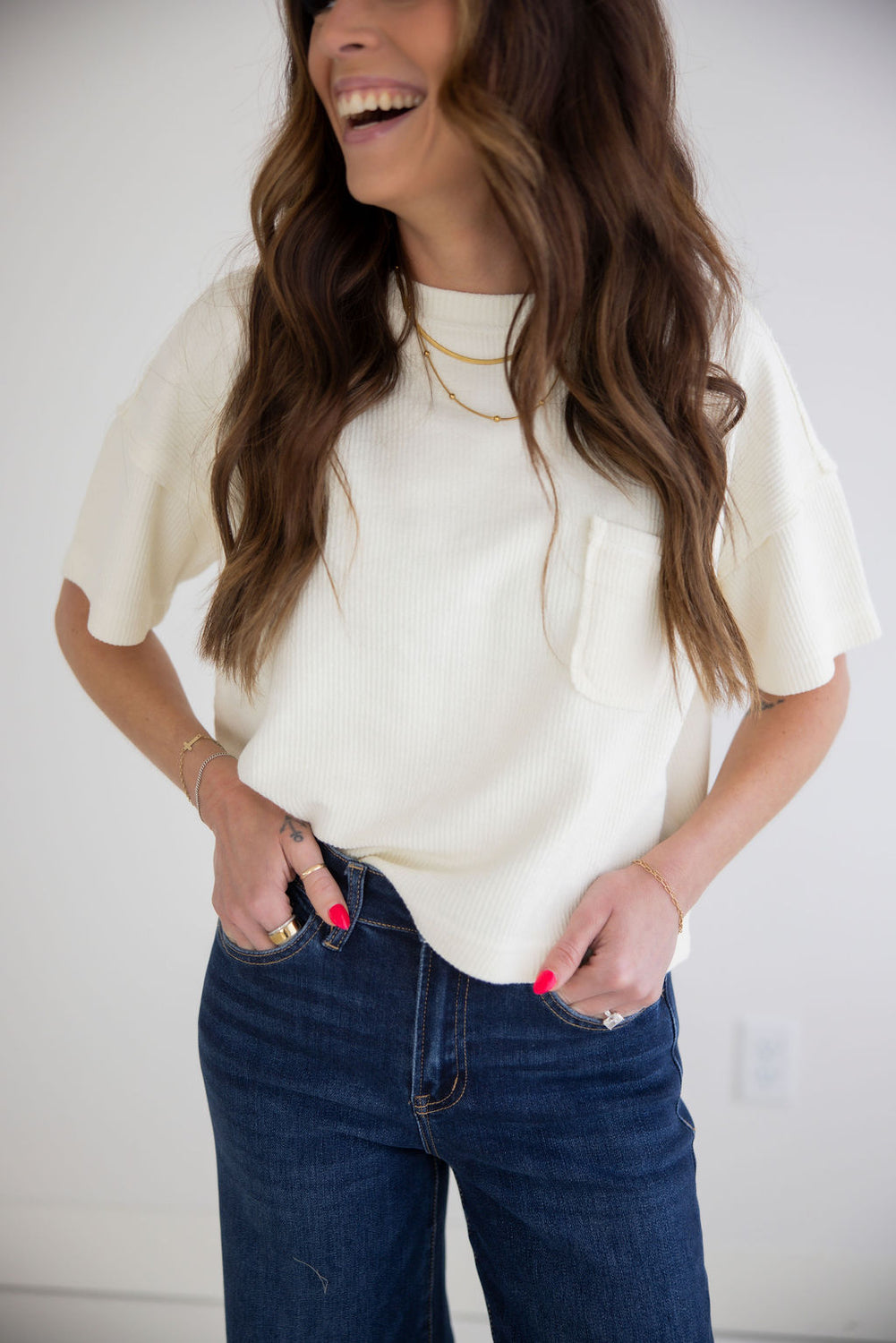 Jersie Ribbed Knit Tee