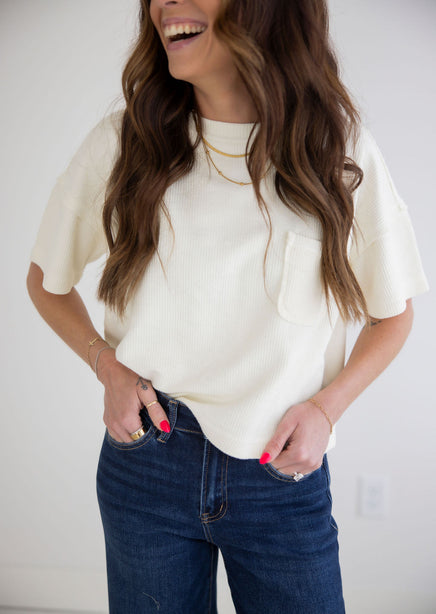 Jersie Ribbed Knit Tee product view