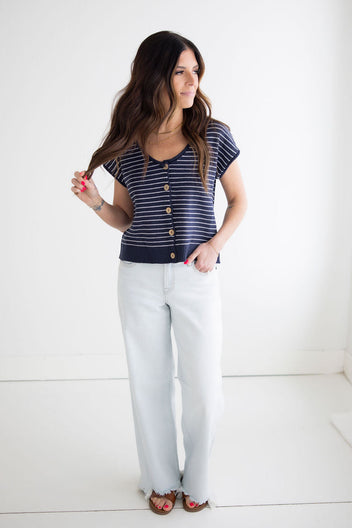 Mona Striped Knit Top