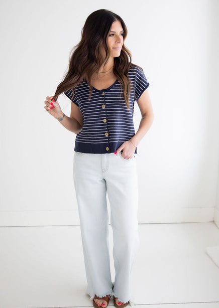 Mona Striped Knit Top product view
