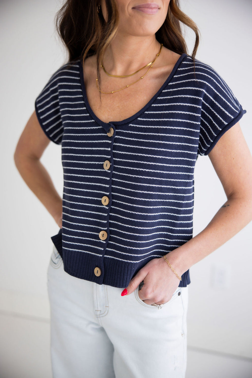 Mona Striped Knit Top