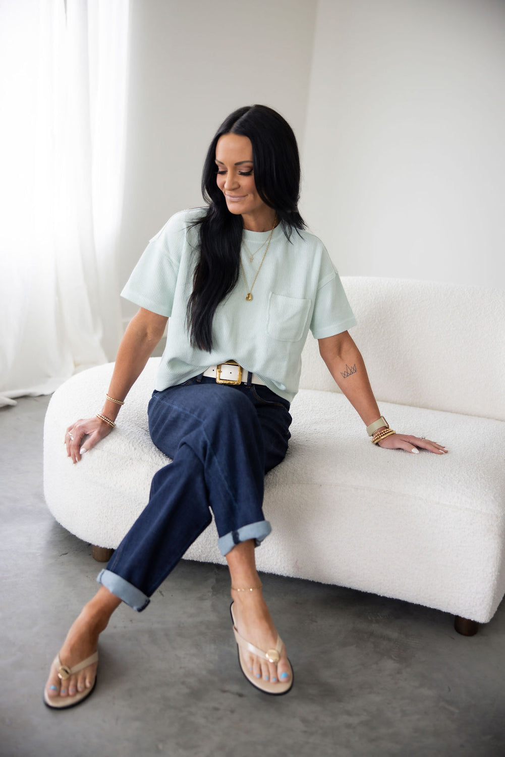 Jersie Ribbed Knit Tee