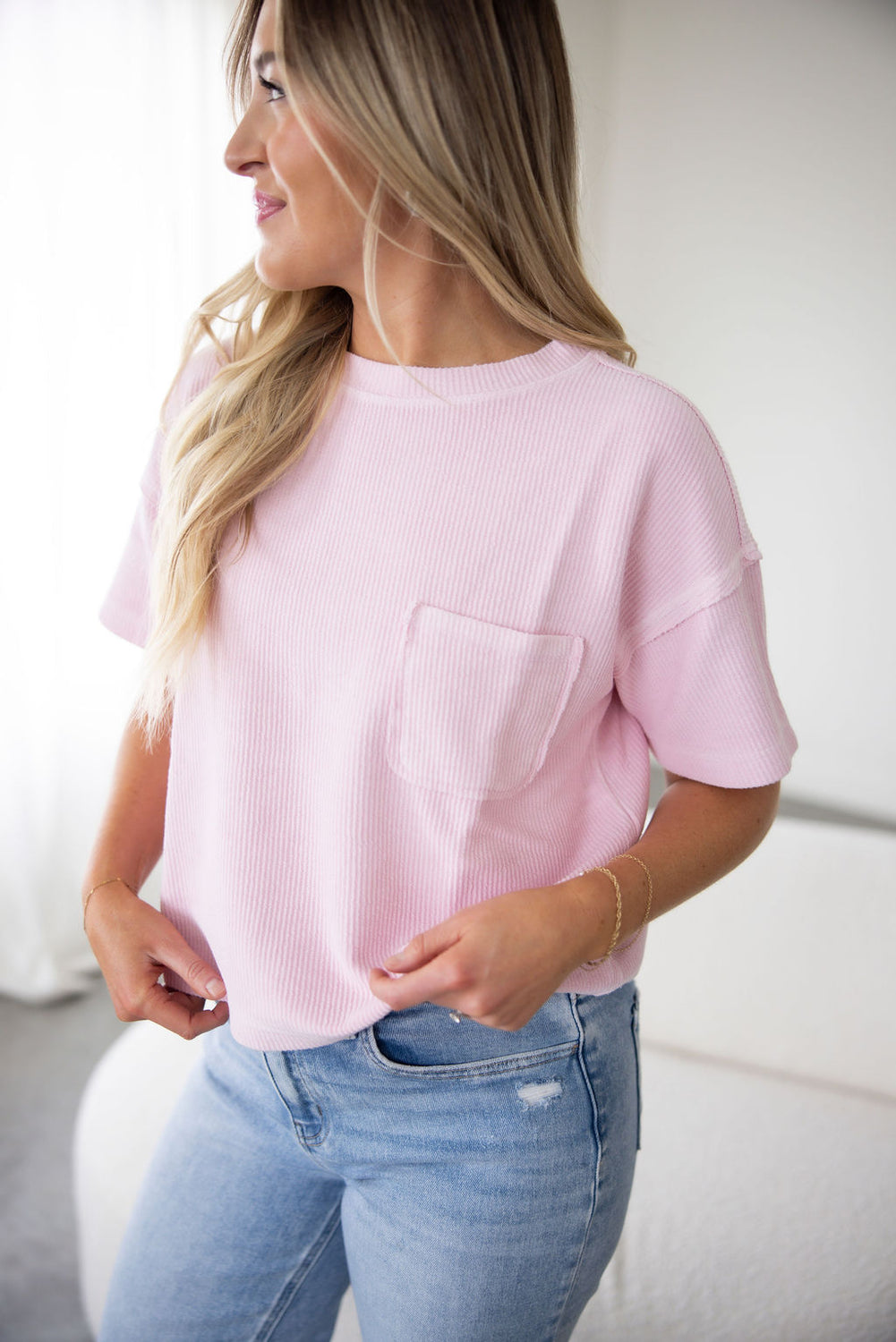 Jersie Ribbed Knit Tee