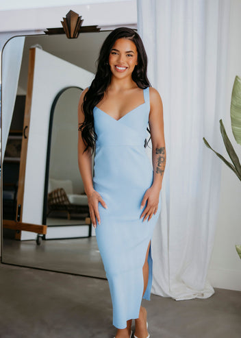 Tera Ribbed Knit Midi Dress