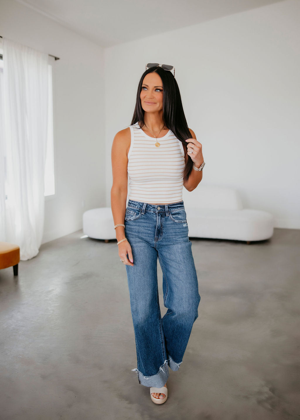 Kendal Striped Knit Tank