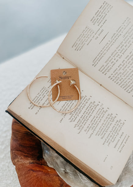 Hammered Gold Hoop Earrings