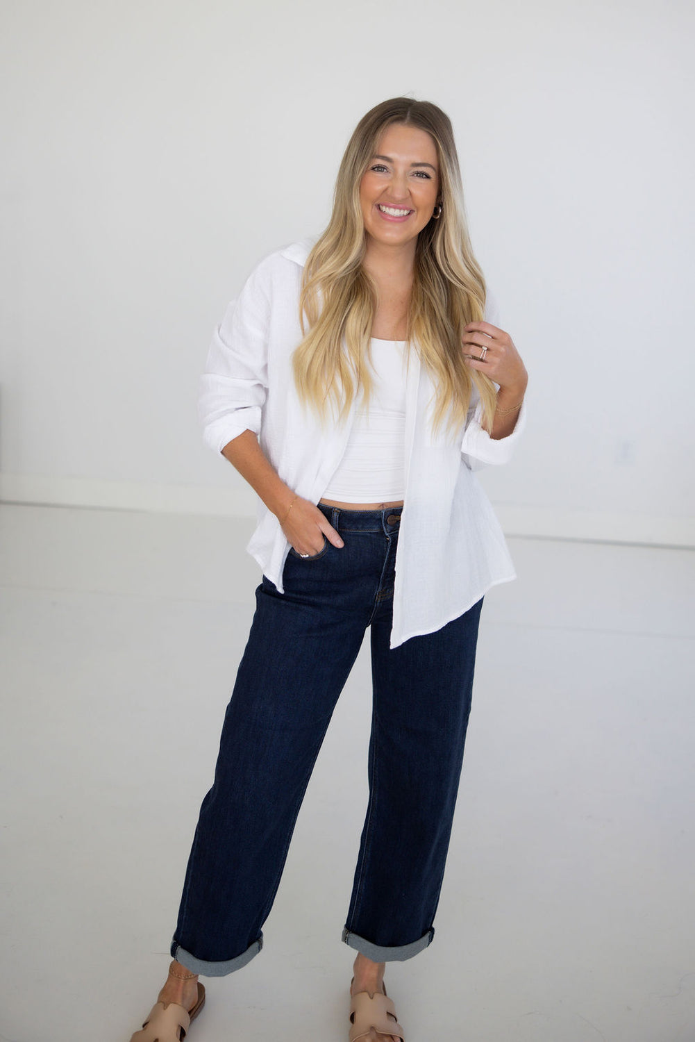 American Flag Heart Button Down