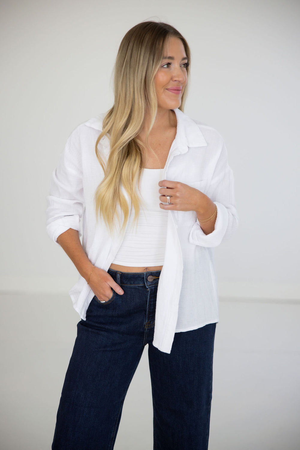 American Flag Heart Button Down