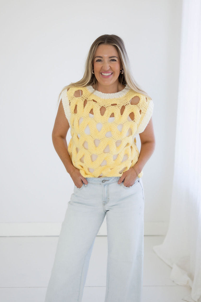 Enola Open Knit Vest