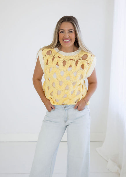 Enola Open Knit Vest product view