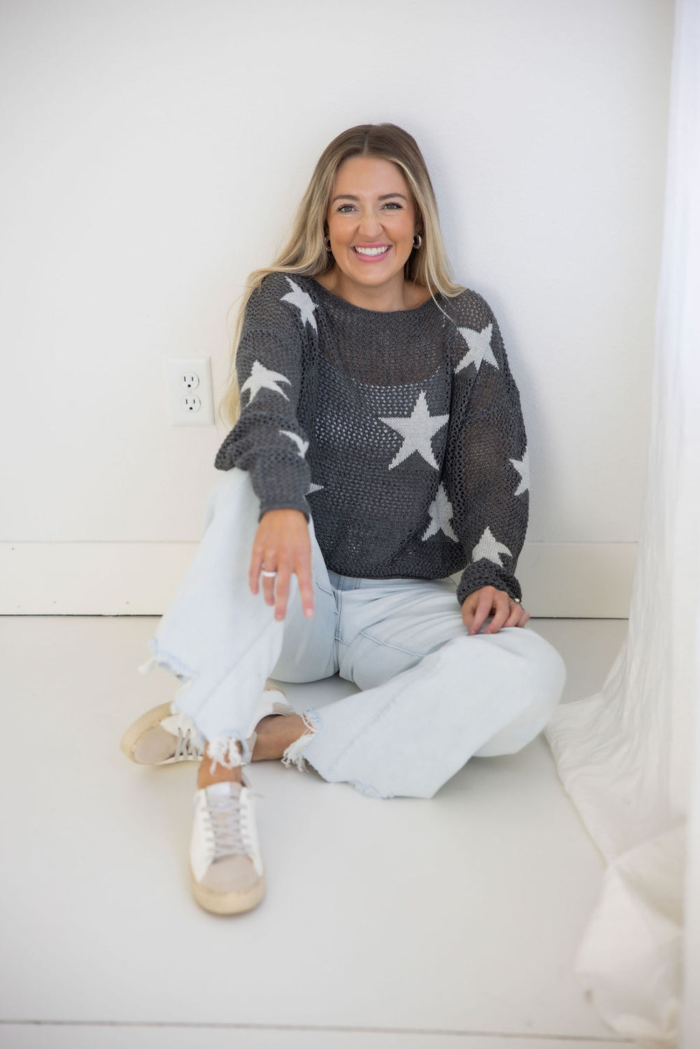 Stars Open Knit Sweater