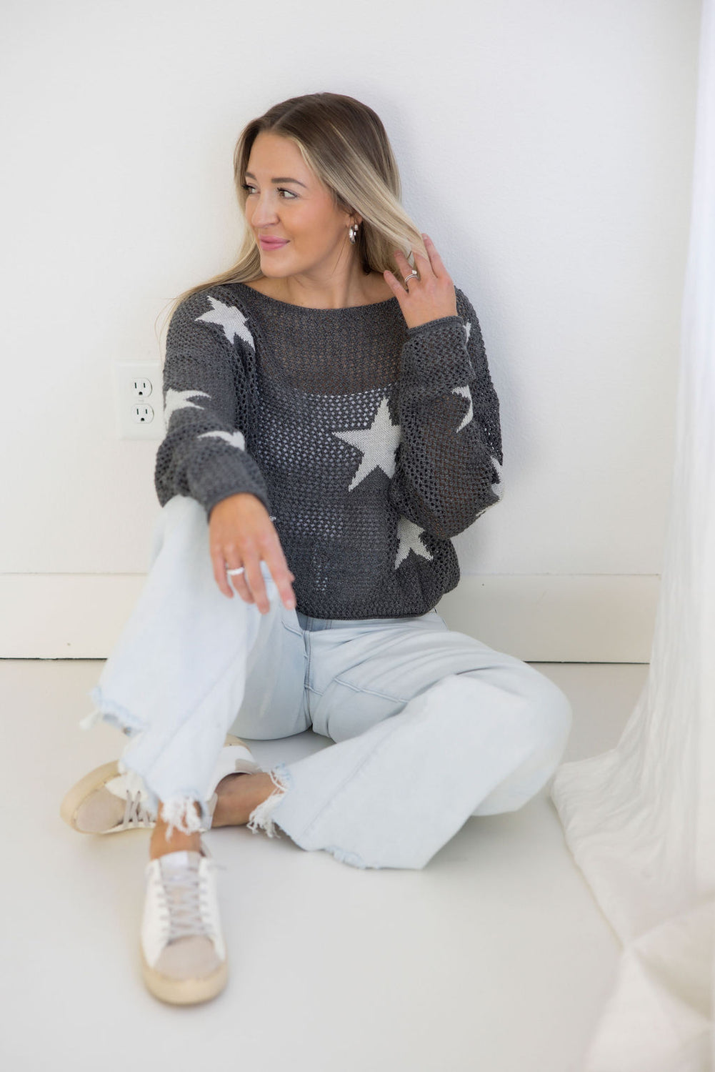 Stars Open Knit Sweater